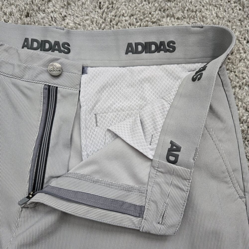 Adidas 365 Pinstripe Performance Shorts Men Grip Waist Golf Athleisure 34 - Picture 4 of 7